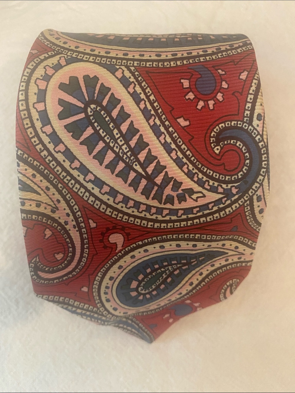 Red Paisley Silk Tie
